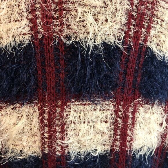 JOA Los Angeles Checked Feather Yarn Cardigan Sz L - Picture 9 of 13